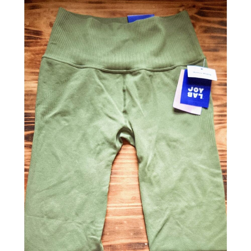 JoyLab Women's Seamless High Rise 7/8 Leggings Army Green Flexible Size Small - Picture 2 of 8